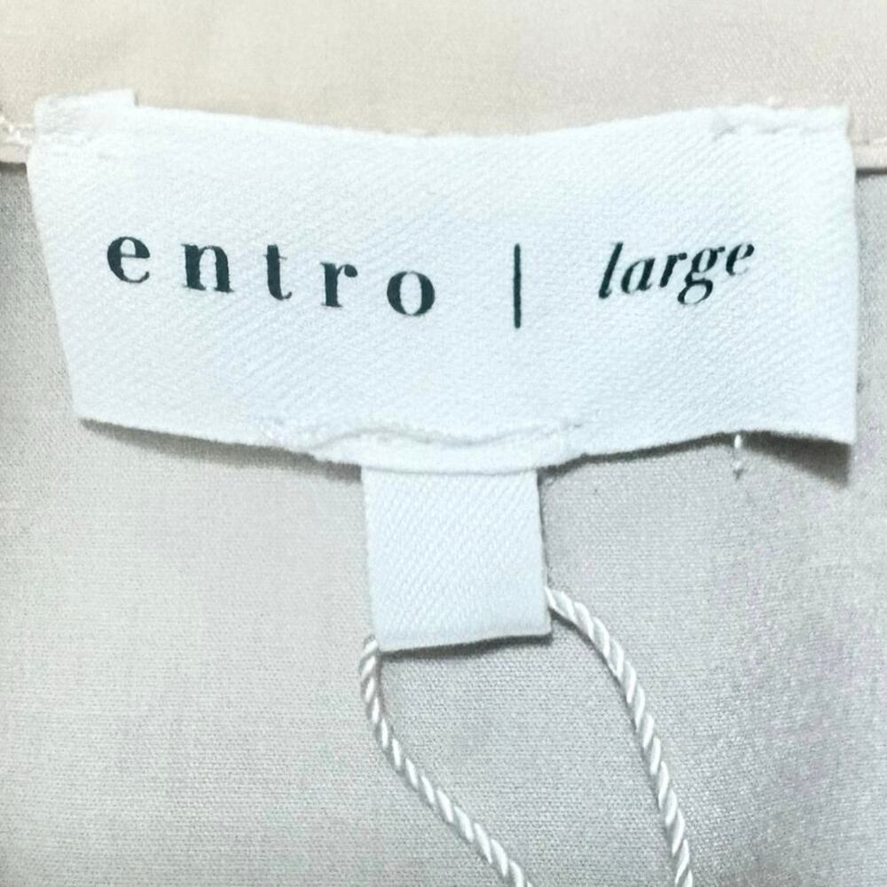 Entro Good Afternoon Blouse Sz L Cream Rust Red Embroidered Puff Sleeve Boho NWT - Picture 7 of 9
